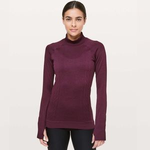 Lululemon Athletica Rest Less Mock neck in Dark Above Long Sleeve Top